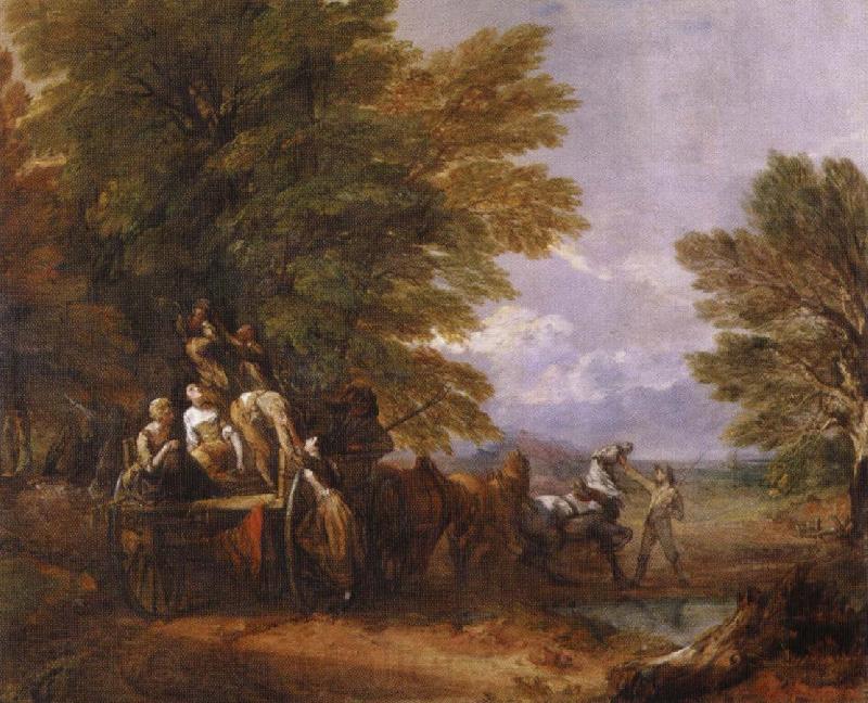 Thomas Gainsborough the harvest wagon Norge oil painting art